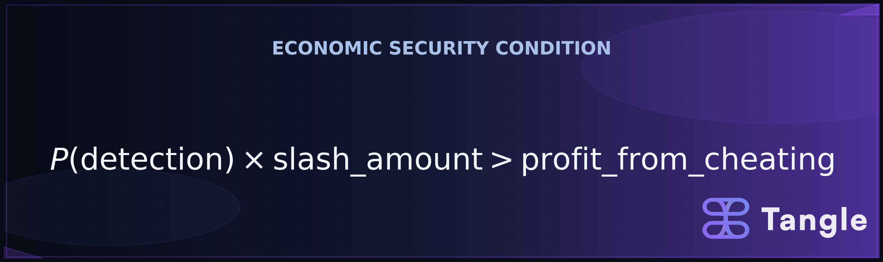 Economic Security Condition: P(detection) x slash_amount > profit_from_cheating